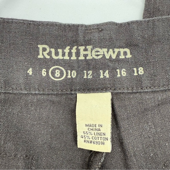 Ruff Hewn Women’s‎ Utility Cargo Capri Pants Size 8 Washed Black Linen Cotton - Picture 7 of 8